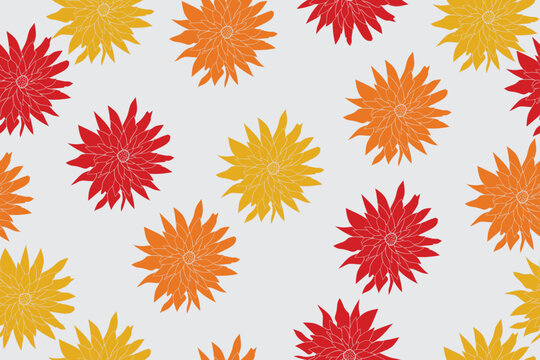 Colorful floral pattern featuring lively flowers with delicate details and a joyful, artistic mood. The design blends vibrant colors with a subtle vintage touch, creating a cheerful and expressive aes