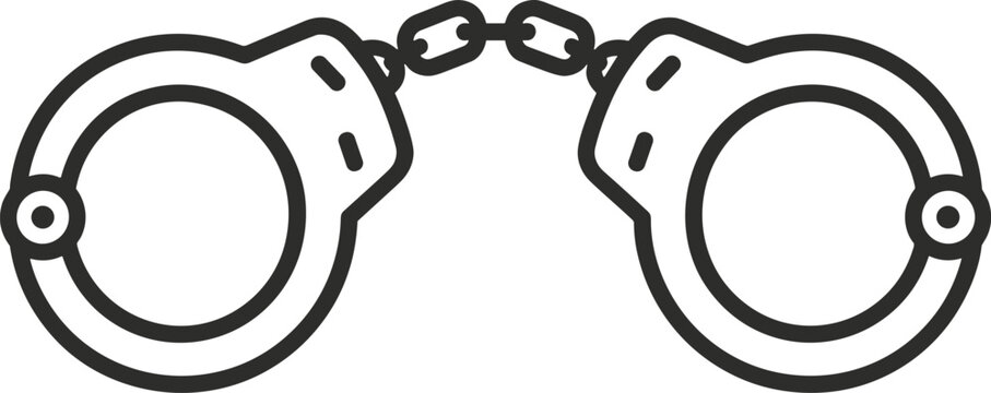 Outline illustration of handcuffs icon metal