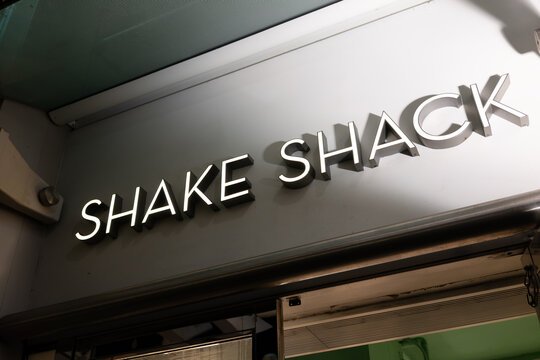 Shake Shack signage above entrance at IFC Mall in Hong Kong