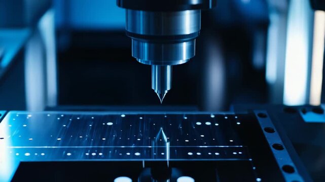 Manufacturing process with a robotic arm creating microchips on a wafer in a high tech cleanroom laboratory environment, symbolizing modern technology, engineering, and innovation