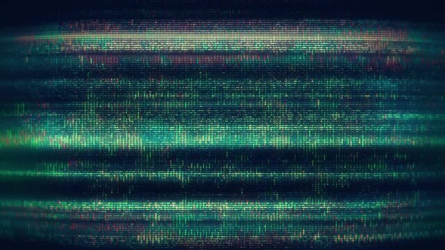 Retro RGB Scanline TV Screen Glitch Pattern with Cathode Ray Tube CRT Distortion and Neon Effects