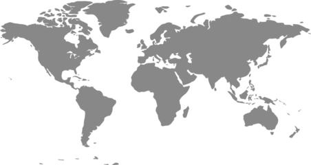 Fotobehang Wereldkaarten Gray vector world map on white background, global illustration  © THANKYOU