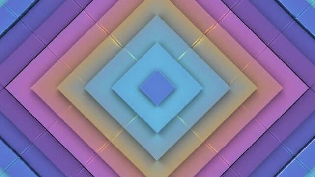 Abstract layered diamond pattern with colorful gradient colors for a modern geometric background