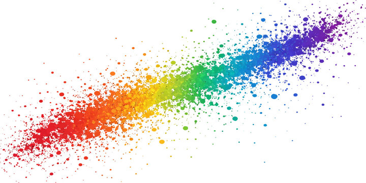 Abstract colorful rainbow background with paint splashes and watercolor dots texture design