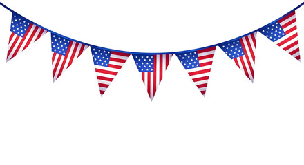 Obraz premium American labor day patriotic banner isolated on transparent background