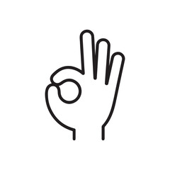 Fototapeta premium OK Hand Gesture – Simple Cartoon Style Vector Illustration