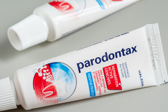 Parondontax. Dentifrice pour la r&eacute;paration des gencives.