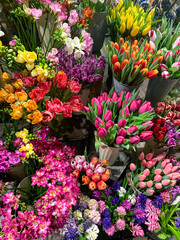 Fototapeta premium beautiful flowers in a shop, bouquet in a shop