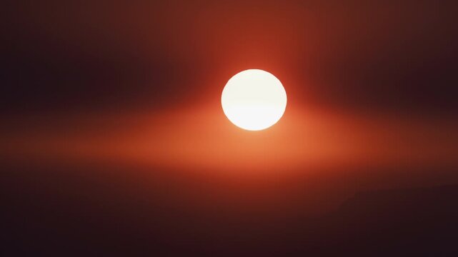 Hazy Smoky Sunset in the High Desert Timelapse Zoom out