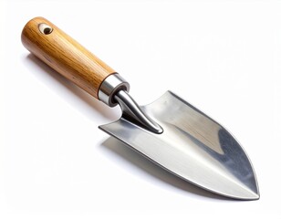 Fototapeta premium Hand Trowel with Wooden Handle Garden Tool Close Up Studio Shot
