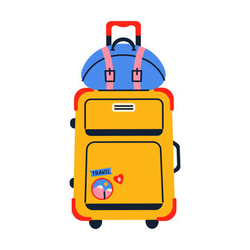 Trolley suitcase, spinner wheel baggage with additional bag.