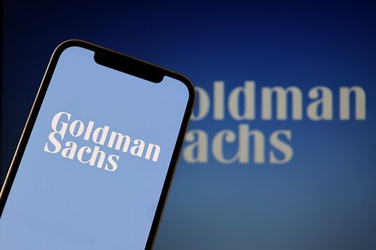 Salvador, Brazil - March 20, 2026: Goldman Sachs logo on smartphone screen. Goldman Sachs Group brand. 
