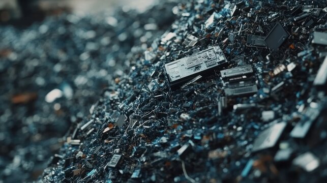 Electronic waste a heap of discarded circuit boards and computer components