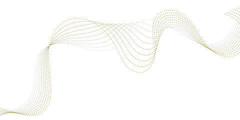 Fototapeta premium Abstract Dotted Wave Lines Technology Background With Minimal Flow And Digital Network Concept.