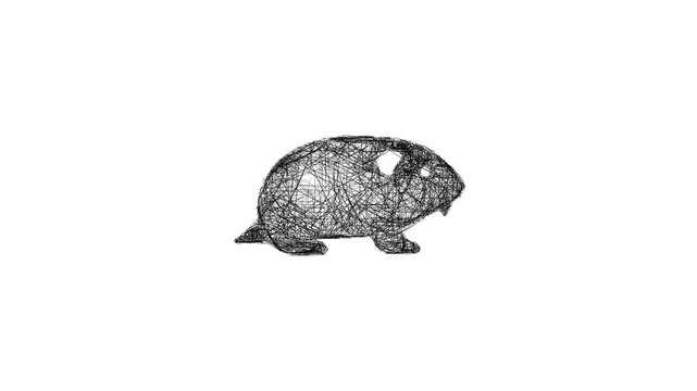 Sketch lemming icon animation - smooth progressive reveal