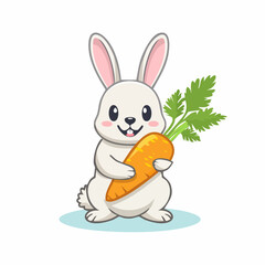 Obraz premium Niedlicher Hase mit Karotte