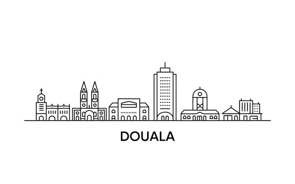 City skyline of Douala with various buildings and towers  urban landscape