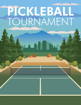 Salt Lake City Pickleball Tournament Template Vector Illustration