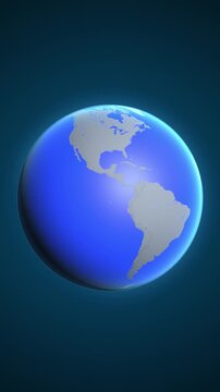The animation shows a graphic representation of the earth and highlights the location and map of Saint Lucia colored red in vertical format.