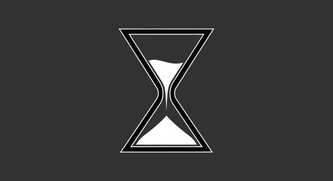 Minimalist Hourglass Icon Illustration, Time Concept, Dark Background, Graphic Design, Flat View, Untitled(23).eps Inspired