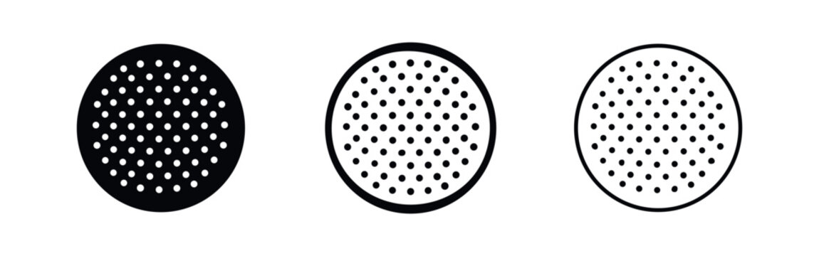 Perforated Circle Pattern Icons Set