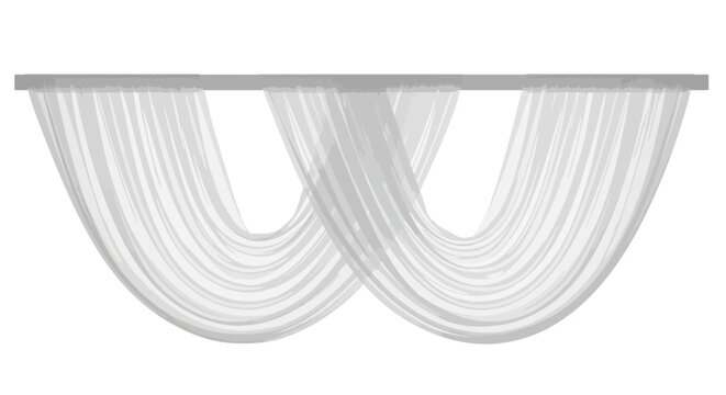 Graceful white sheer curtains draped for a light and airy aesthetic, ideal for sophisticated events and serene interior design