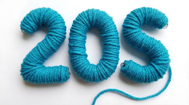 Turquoise yarn number 203 on a white background