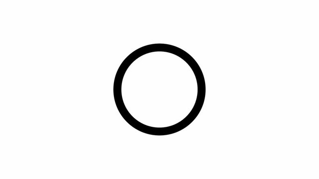 Looping circle burst animation, single and triple ring motion, shiny line blast effect, transparent background with alpha channel, white background video, 4k circle accent element