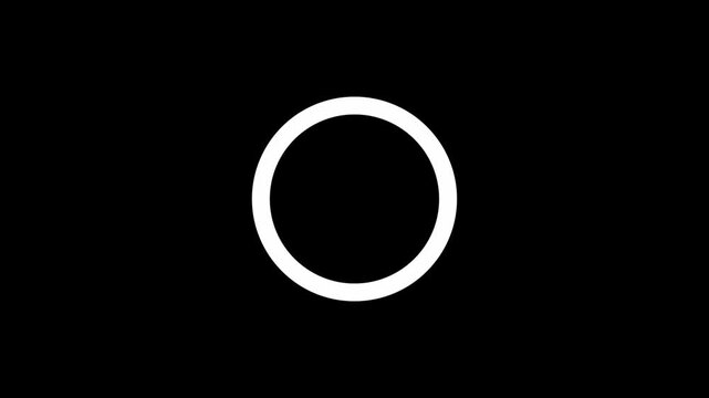 Looping circle burst animation, single and triple ring motion, shiny line blast effect, transparent background with alpha channel, black background video, 4k circle accent element