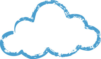 Naklejka premium Cloud Outline Sketch Crayon Style