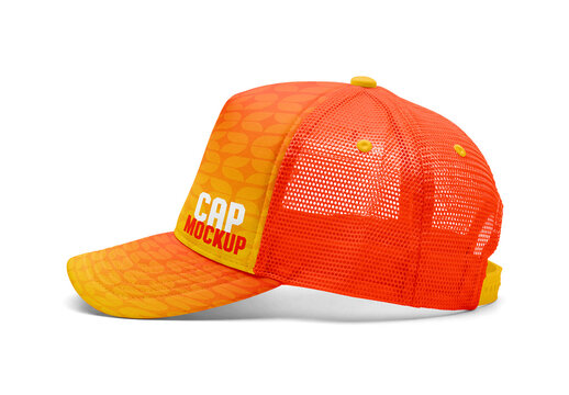 Trucker Cap Side Profile View Mockup