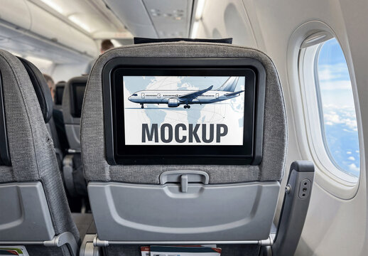 Airplane Seat Screen Mockup Cabin Window
