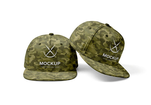 Cap Mockup Two Snapback Caps