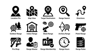 Fototapeta premium Icons representing various ranges and navigation options
