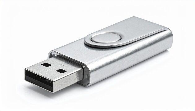 Shiny Metallic USB Flash Drive for Digital Data Storage and Transfer