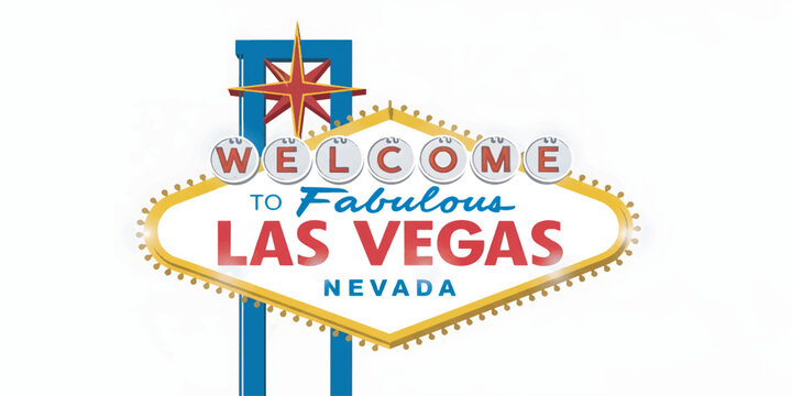 Las Vegas Sign Welcome Message Board.