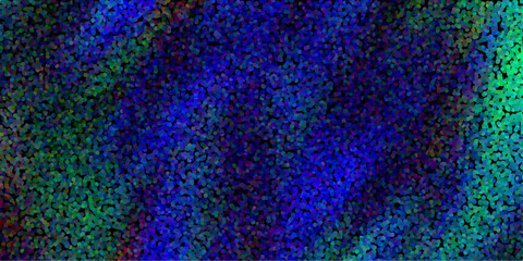 Vibrant abstract background of densely packed colorful dots in blue green and purple hues against a dark backdrop creating a cosmic or nebula effect © Arthur Vinsmoke