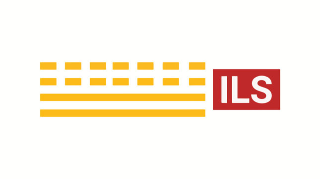 Yellow dashed lines and solid lines on the left, with a red rectangle containing ILS on the right.