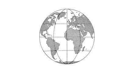 Obraz premium Global Map Representation of Earth's Continents and Oceans on a White Background