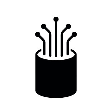 Optical Fiber cable icon, communication technology and connecting, high speed internet, fiber optic vector symbol