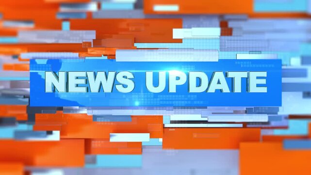 News Update Broadcast News Opener, News Update Intro with Red and Blue Abstract Background Ideal for Your News Channel and News Broadcasting
