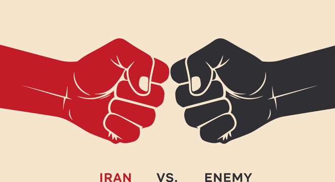 Fists clenched in confrontation gesture.