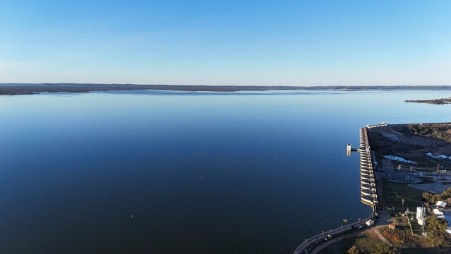 Grand view of massive Texas Hill Country Lake 