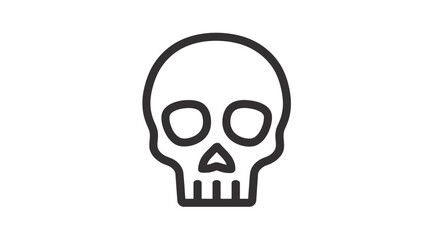 Fototapeta premium A simple illustration of a skull outline in black. The skull is centered against a white background