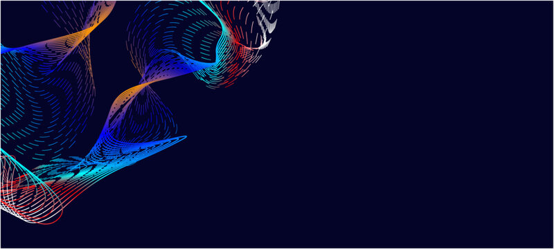  Banner Concept in the Digital Style. Generative Ideas Design Element for Internet Technology abstract blue background with lines