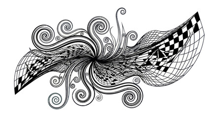 Fototapeta premium Black and white decorative abstract design.