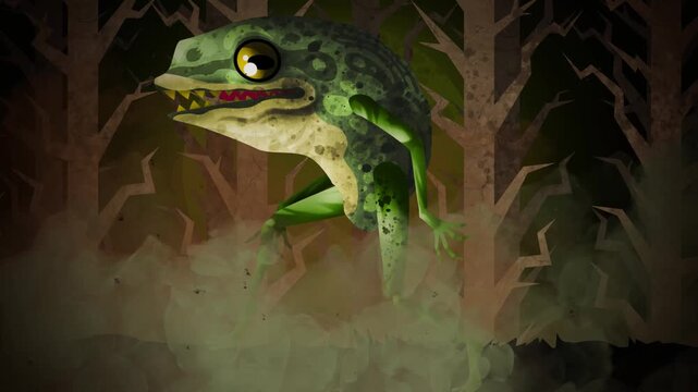 loveland frogman cryptid walking in swamp