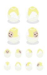 Naklejka premium Easter Egg Angel Isometric Spinning Animation Frame
