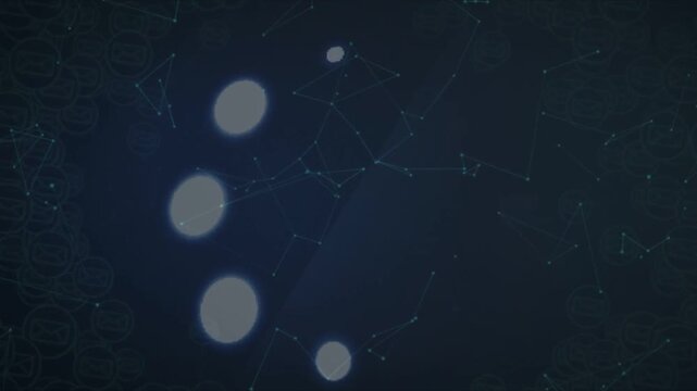 Vertical column of four glowing orbs appearing early, pulsing shifting fading indicating tech state