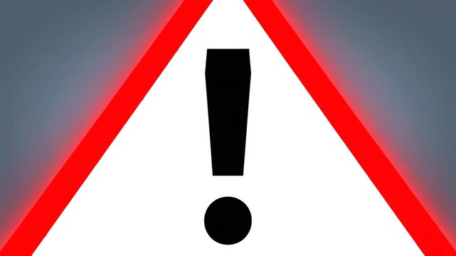 Warning sign with exclamation mark symbol.